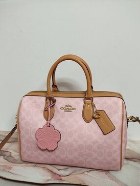 Coach CEA19 Rowan Large Satchel Bag In Signature Canvas With Charms